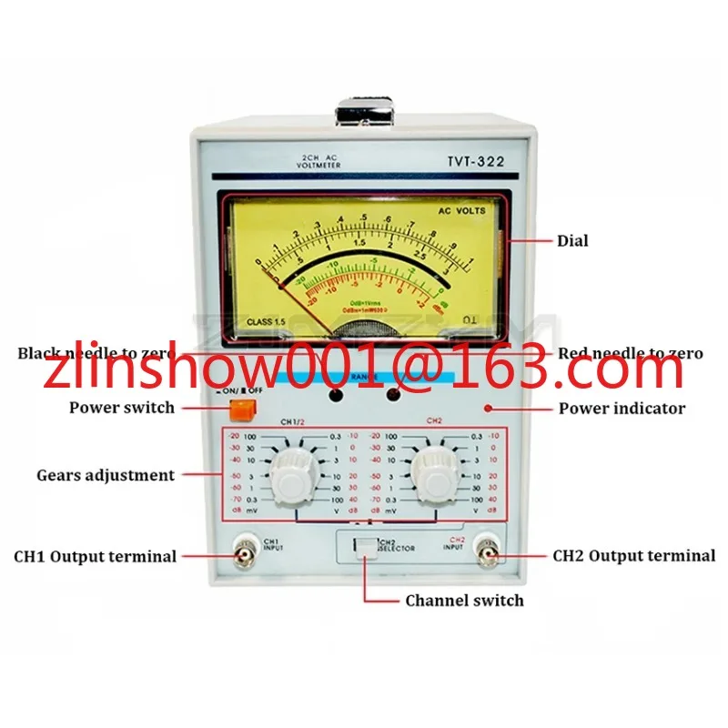 TVT-322 двухканальный мультивольтметр двойная игла миллиметр новый дизайн высокое
