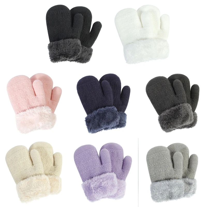 

Baby Gloves Neutral Color Gloves Cozy Knitting Wool Winter Gloves Child Clothing Accessories Toddler Kids Thick Gloves