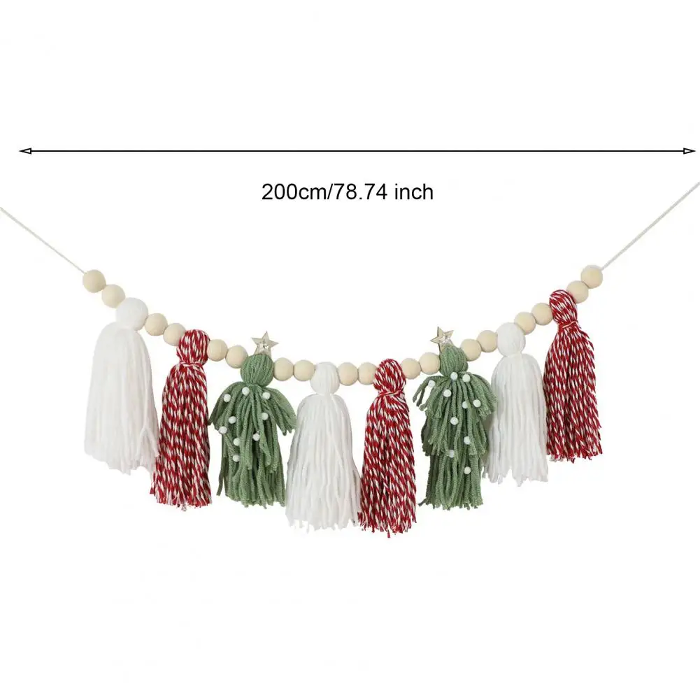 Баннер с кисточками в стиле бохо рождественская гирлянда 6 футов деревянными