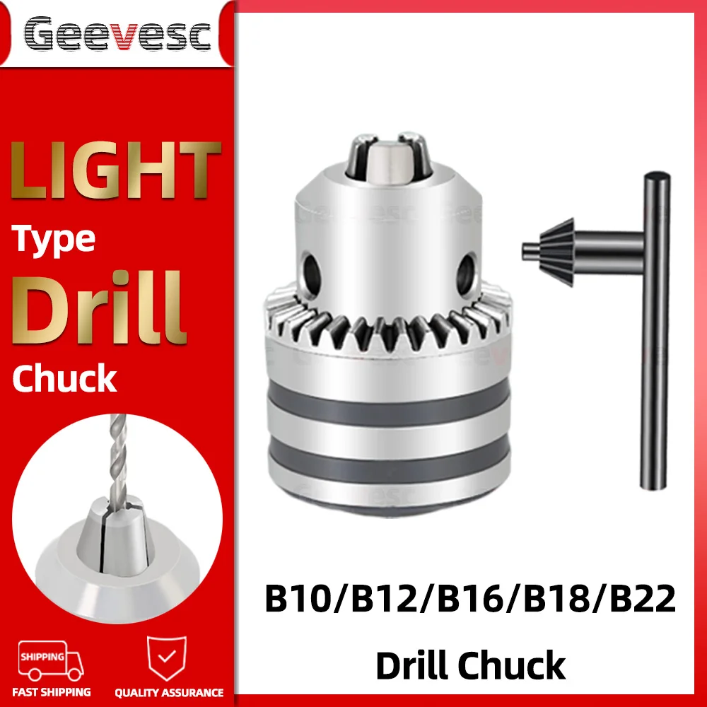 Light Drill Chuck B10 B12 B16 B18 Taper hole Milling machine Tool Drill chuck rotation clamping Machine Chuck for CNC Tool Drill