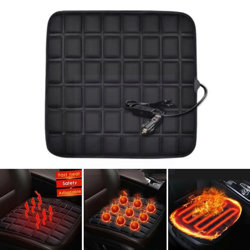 

12V Heated Car Seat Cover Electric Heating Car Seat Winter Seat Cushion Adjustable Universal Temperature Warmer N0U1