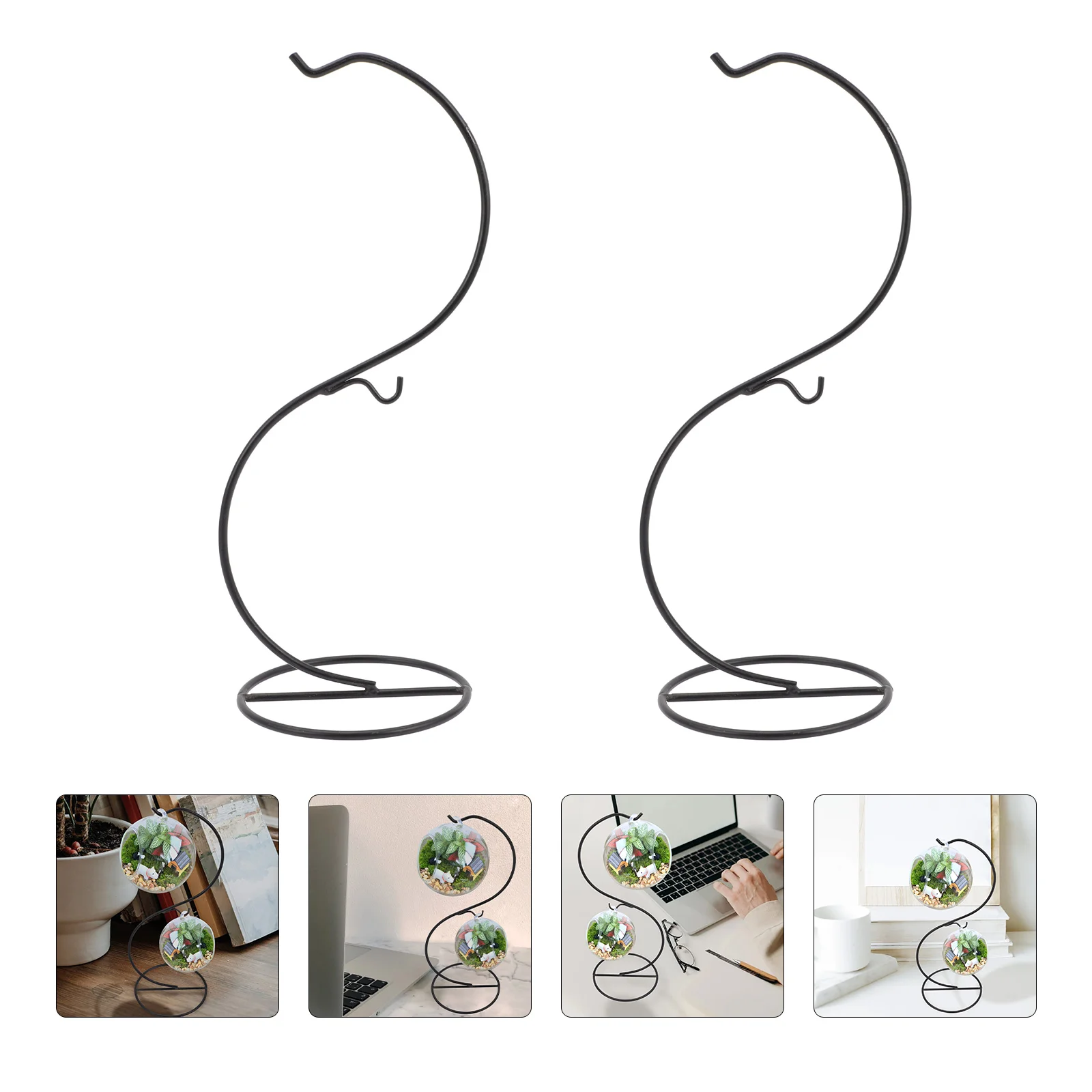 

2pcs Hanging Air Stands Ornament Display Hangers Pothook Stand Bauble Stand Ornament Holder Stands