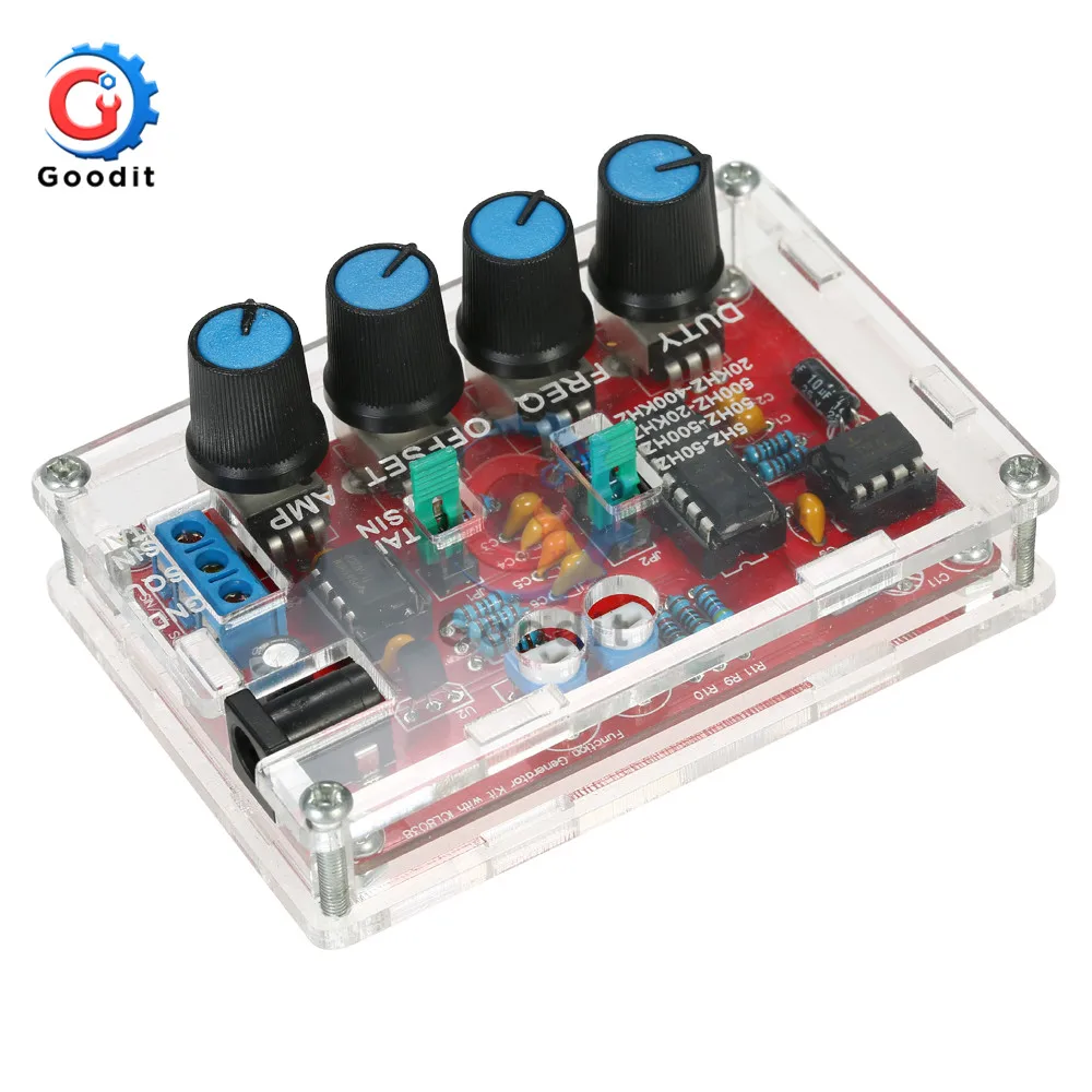 

ICL8038 Signal Generator DIY Kit Output 5Hz~400kHz Adjustable Frequency Amplitude Sine Triangle Square Sawtooth