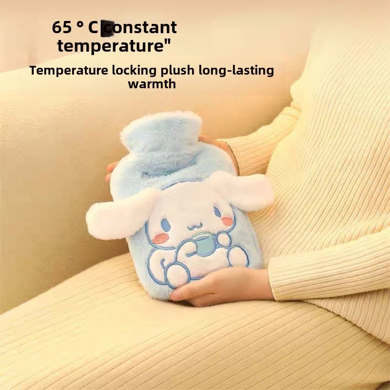Sanrio бутылка для горячей воды Cinnamoroll мультфильм милая плюшевая грелка рук