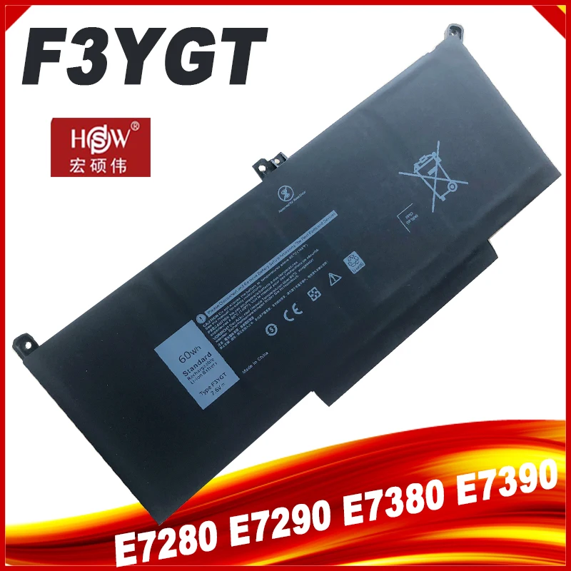 

New F3YGT Laptop Battery For Dell Latitude 12 13 14 7280 7290 7380 7390 7480 7490 E7280 E7290 E7380 E7390 60WH