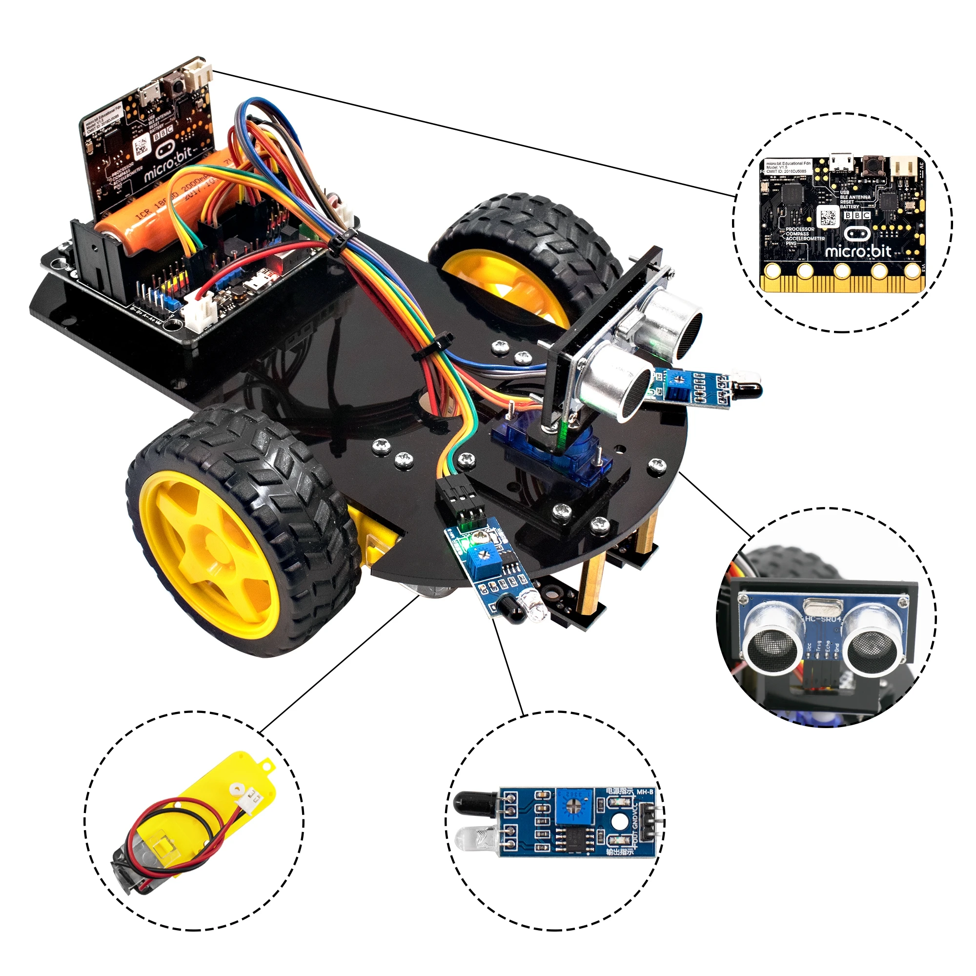 

Lafvin Microbit Smart Robot Car micro bit car kit with Micro bit Main Board Student Programming learning Programming kits