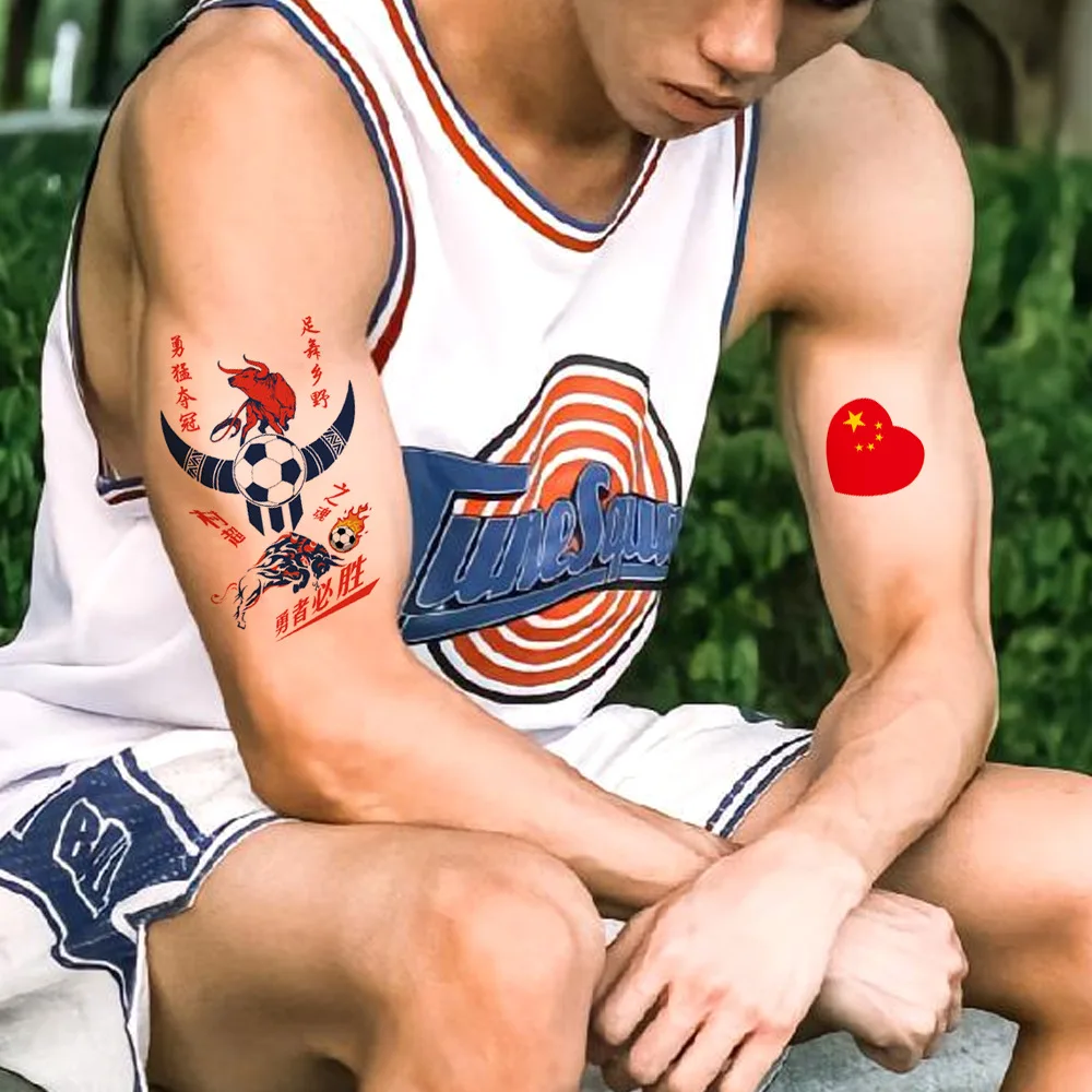 Крутой спортивный веер водостойкие Временные татуировки устойчивые к поту