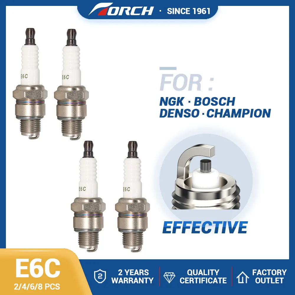 

2-8PCS China Original Torch Spark Plug E6C Candles Replace B6HS/B6HSA for Champion 5933/L86CC Ignition System
