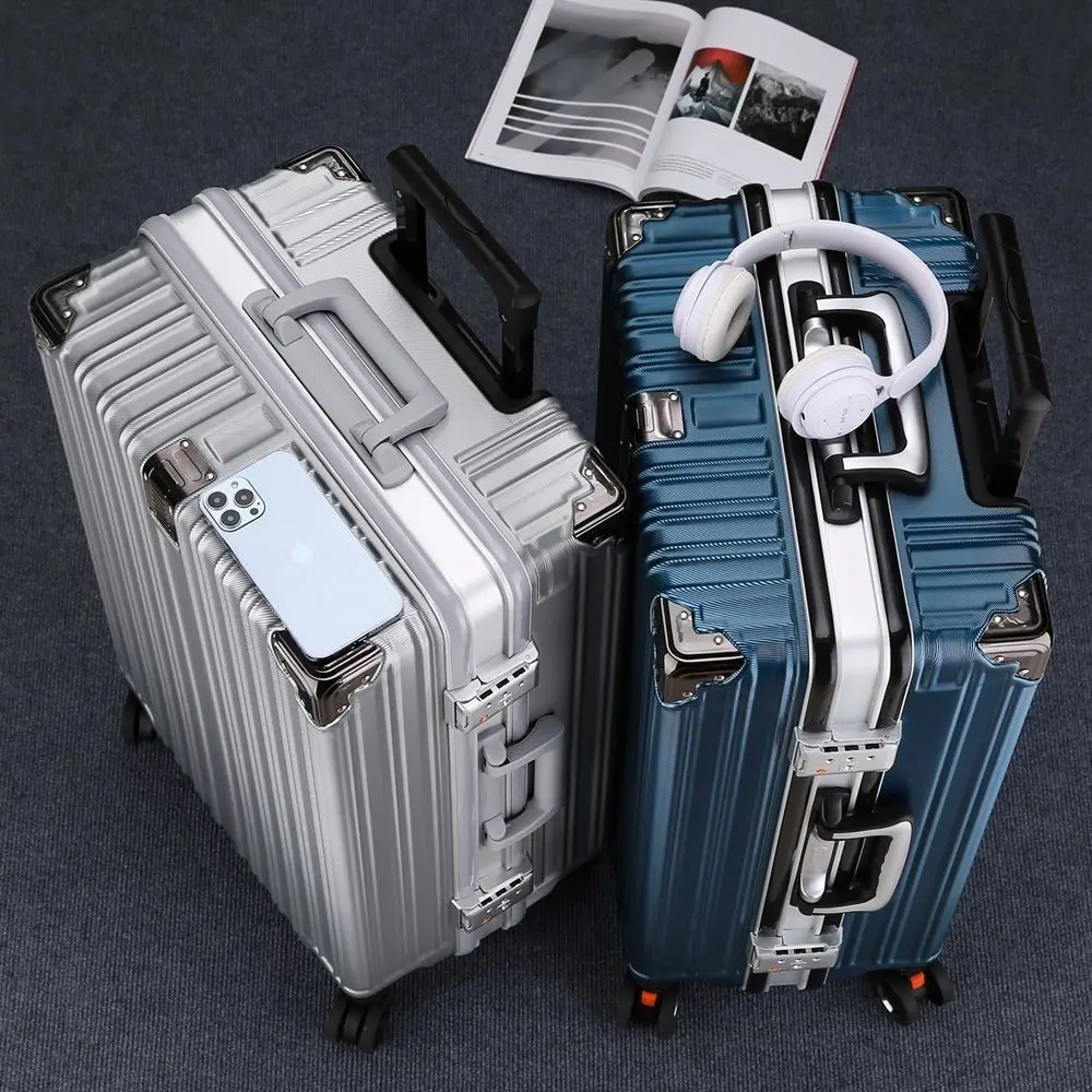 Luggage Fixed belt Women Pink White Travel Suitcase Carry On Spinner Rolling Luggage Hard Trolley Case Koffer Set