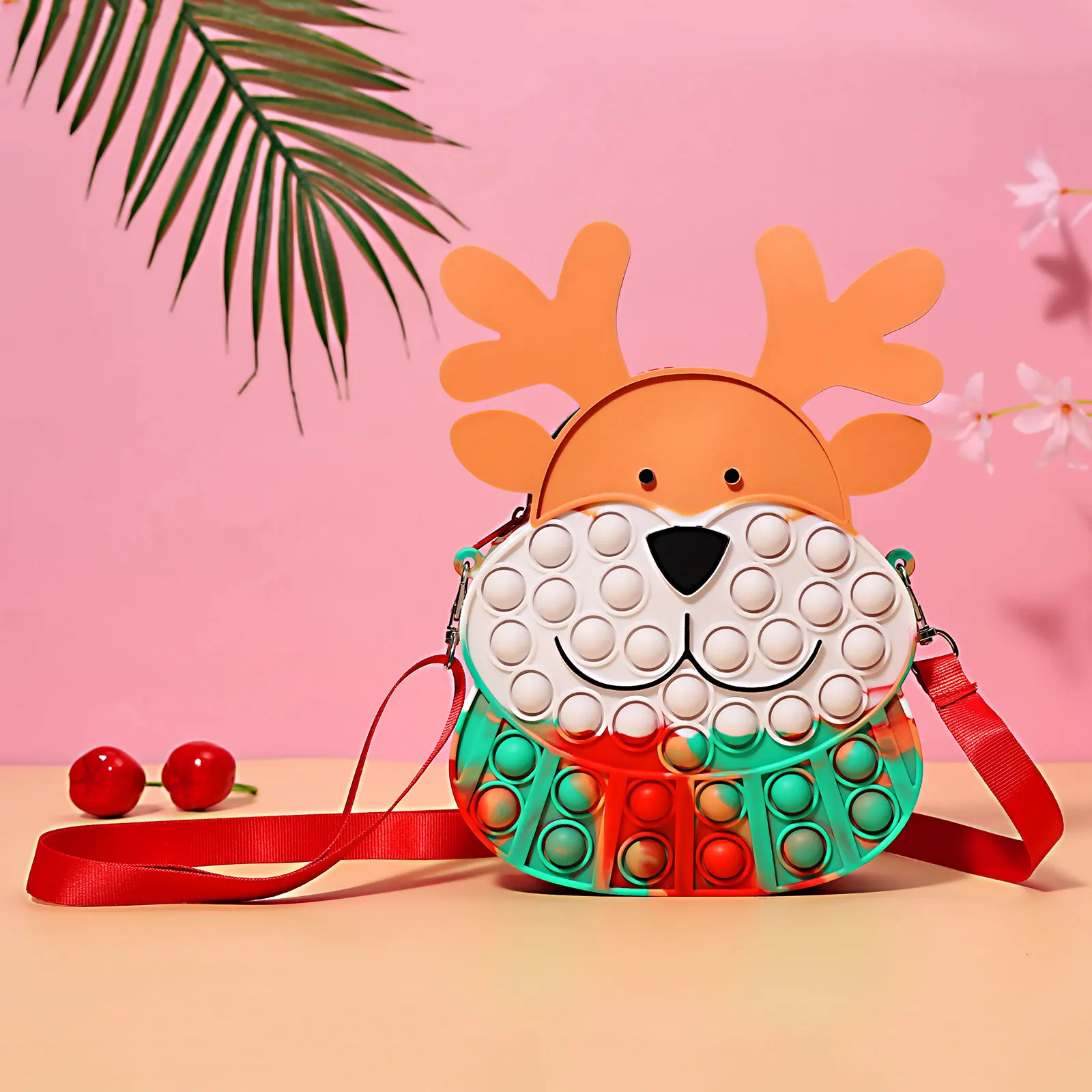 

Силиконовая сумка на плечо для девочек, брендовый кошелек кросс-боди с круглым ремешком и забавной короной, универсальная сумочка на цепочк...