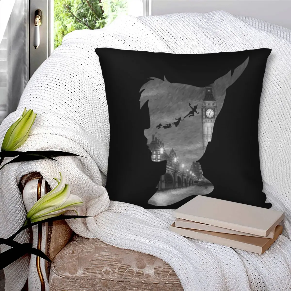 Декоративный чехол Питер Пэн из полиэстера и льна 45x45 |