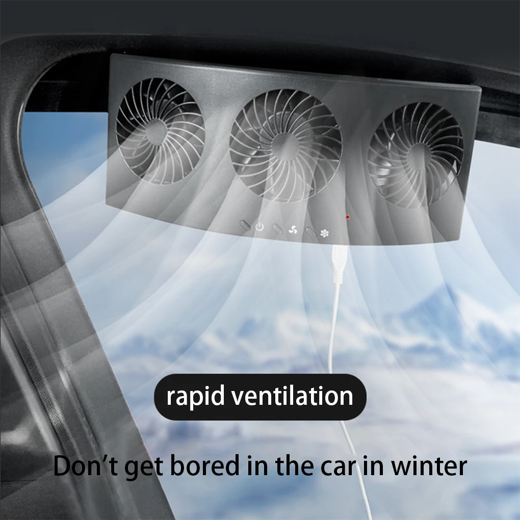 

Car Cooling Fan 2 Speeds Adjustable Summer Interior Ceiling Cooler Portable Deodorization Automotive Driving Ventilator