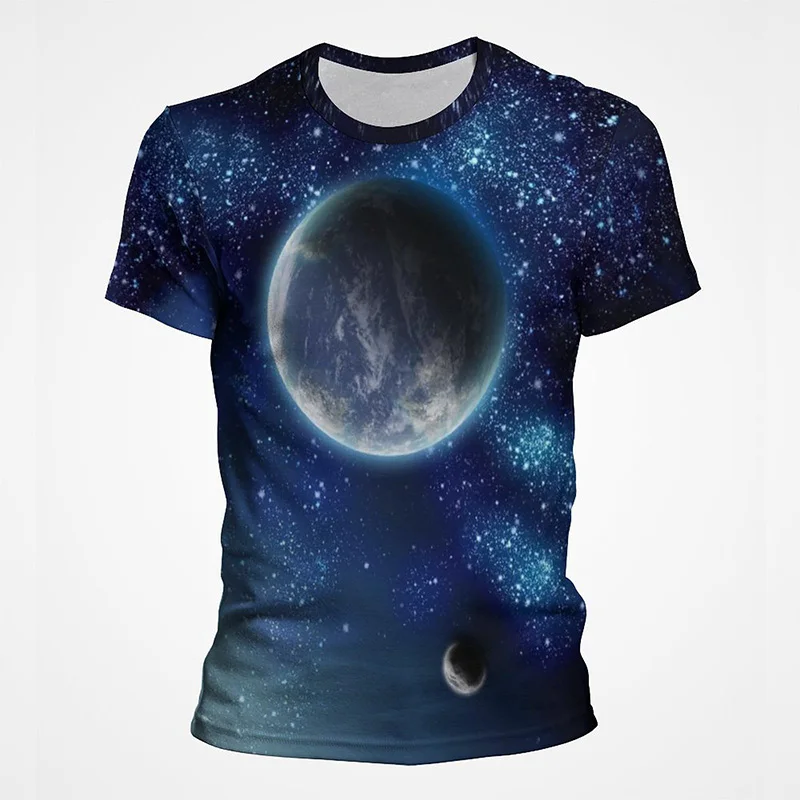 

Space Universe Starry Sky Galaxy Milky Way Earth Graphic T Shirt 3D Milky Way Printed Women's Tees Kids Streetwear Hipster Tops