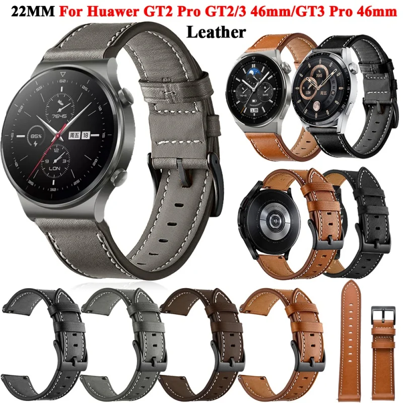 

22mm Watch Straps For Huawei Watch GT 2/3 SE/Pro/2E/GT2 46mm Leather Wrist Band GT2e GT3 Pro 46mm Bracelet Watchband Wristbands