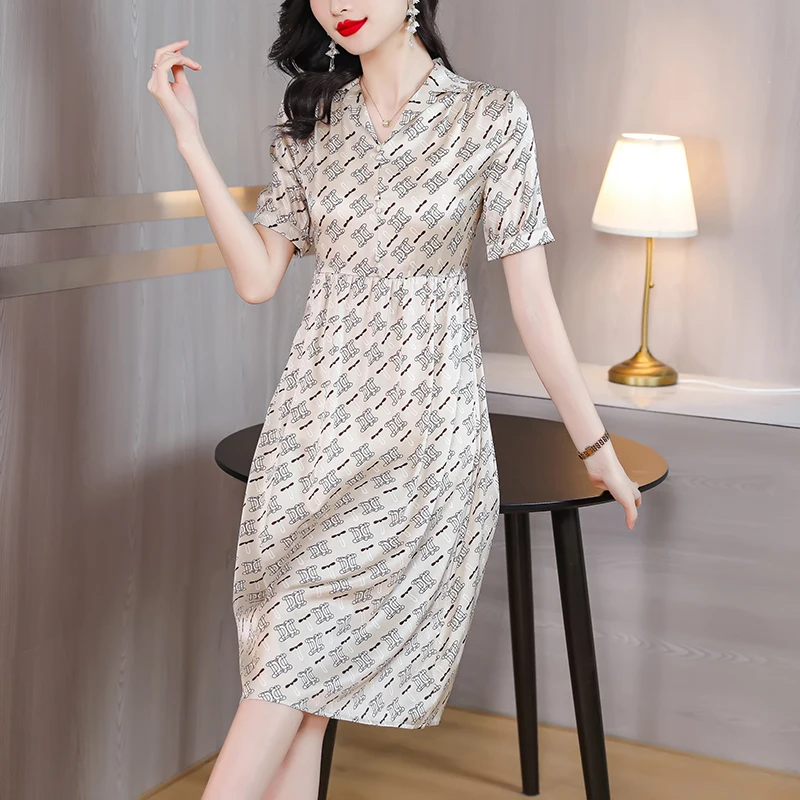 

Женское свободное платье с высокой талией, Цветочное платье большого размера с V-образным вырезом, лето 2023