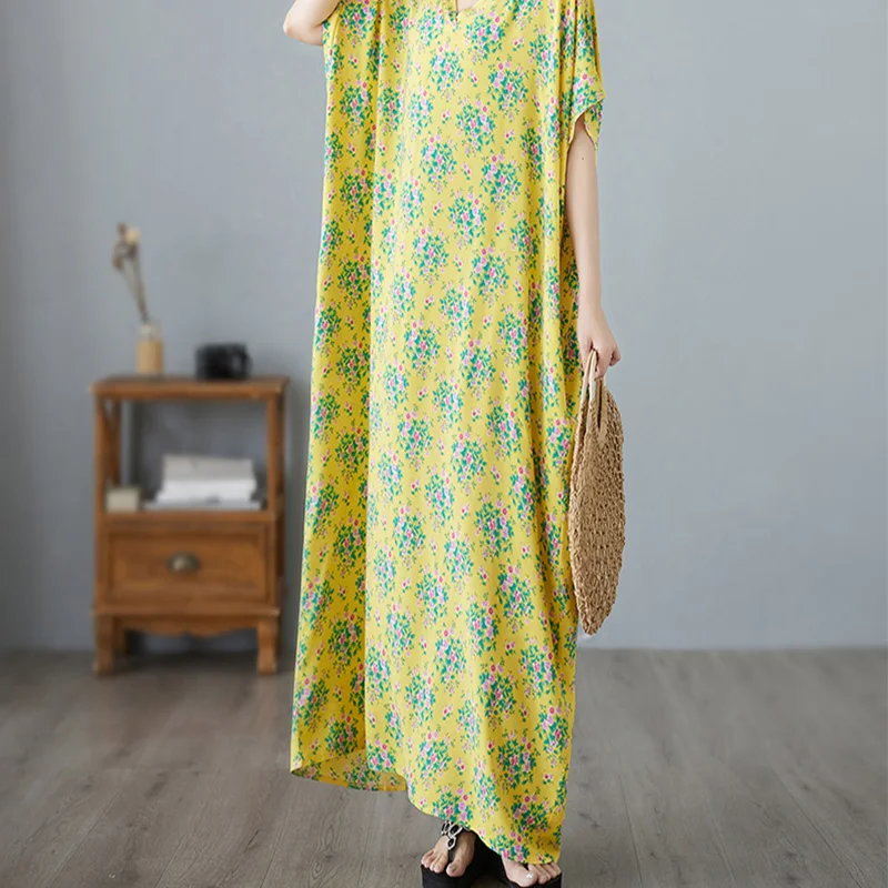 Женская летняя юбка из хлопка и льна желтый китайский стиль