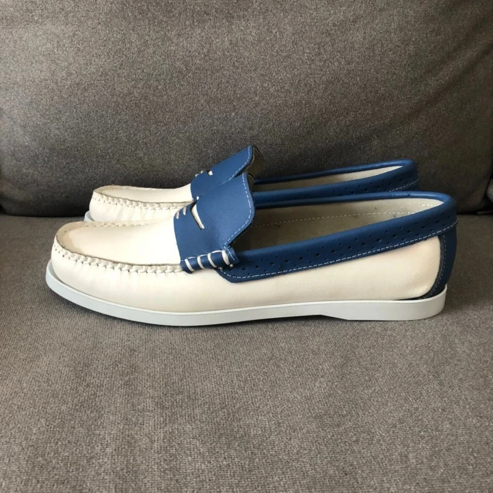 Мокасины для мужчин обувь вождения из натуральной кожи ретро-лодочки ручной