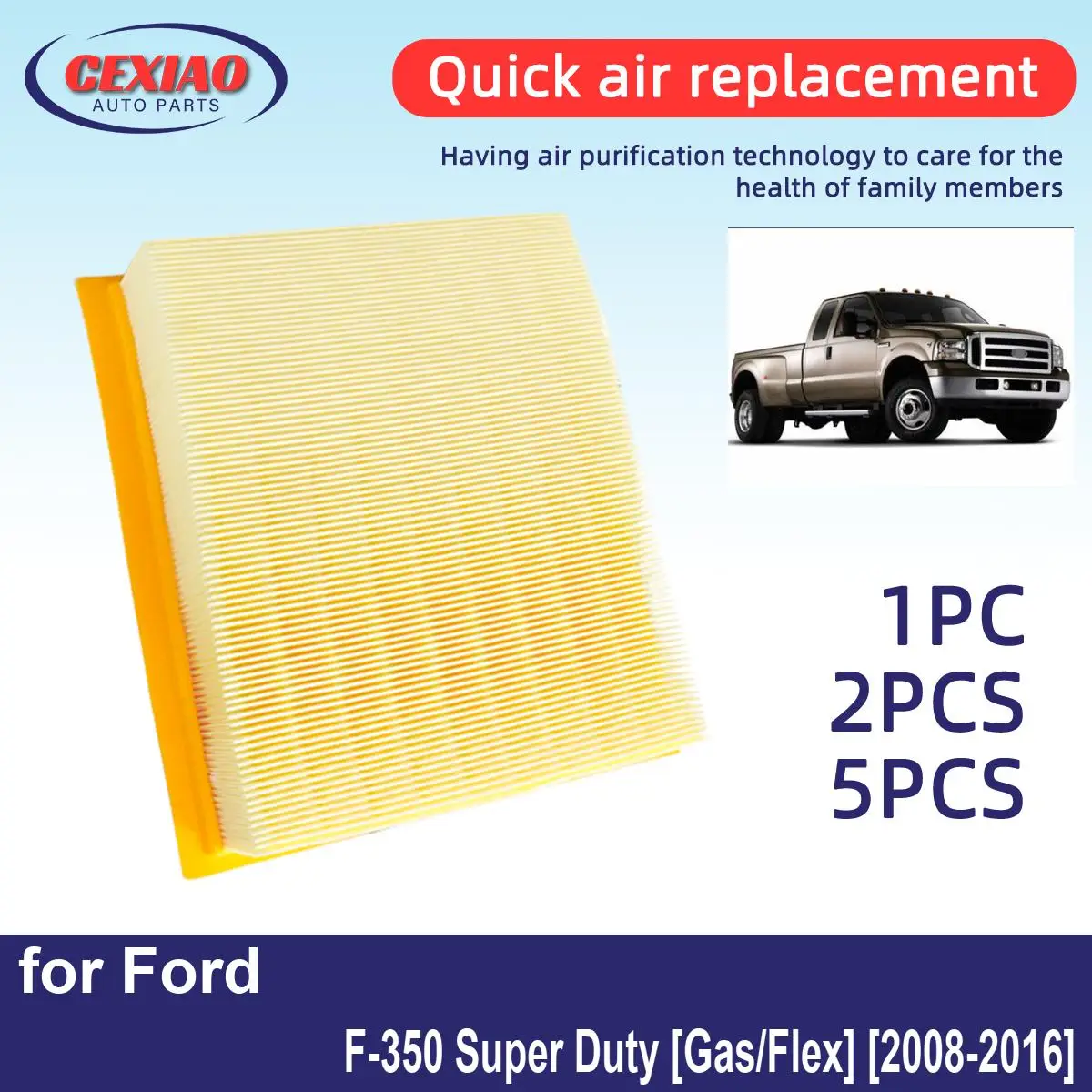 Фильтр воздушного двигателя для Ford F-350 Super Duty [Gas/Flex] 2008-2016 1 шт. 2 5 высокоэффективный