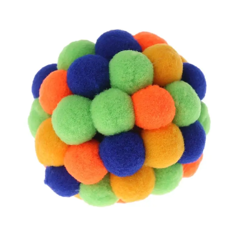 

Pet Toy Balls Colorful Plush Ball Pet Interactive Ball Teaser Toy for cat Little Kitten Chasing Game Size S/M/L
