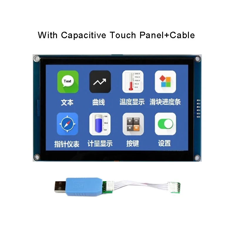 5.0 inch I2C IIC vLcds HMI Capacitive Touch Panel Intelligent Smart TFT LCD Module Display images - 6