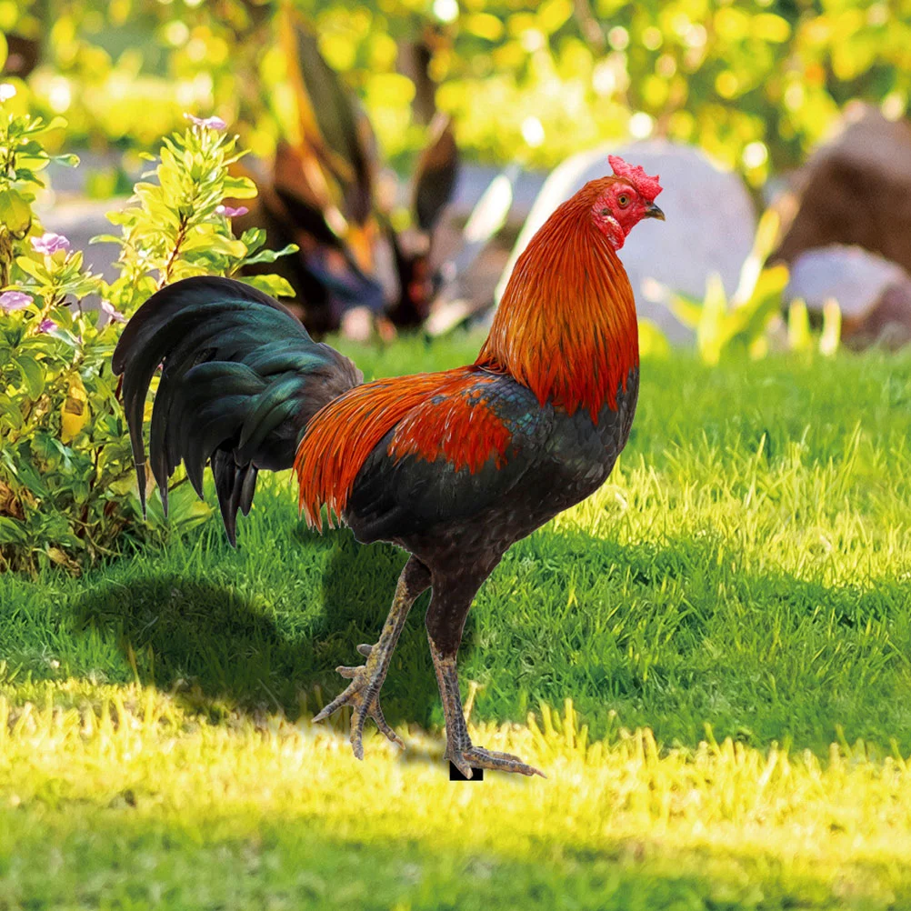 

2Pcs Garden Yard Lifelike Chicken Yard Stake Garden Chicken Stake