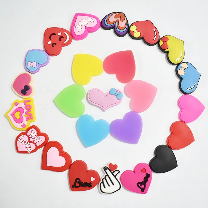 

Shoe Charms Accessories Fits for Crocs Single Sale 1pcs Decorations PVC Buckle for Kids Party Christmas Gifts Cartoon Love