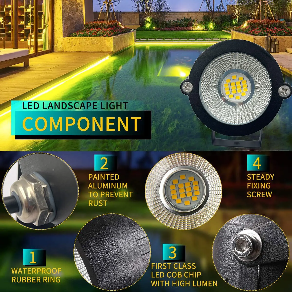 4 шт. шнур для ландшафтного освещения 7 Вт 56 футов