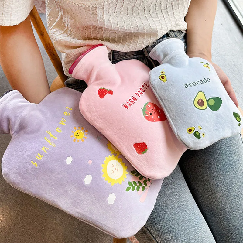 

Мультяшный плюшевый пакет для горячей воды с фруктами, утолщенный взрывозащищенный пакет для теплой воды, сумка для грелки рук