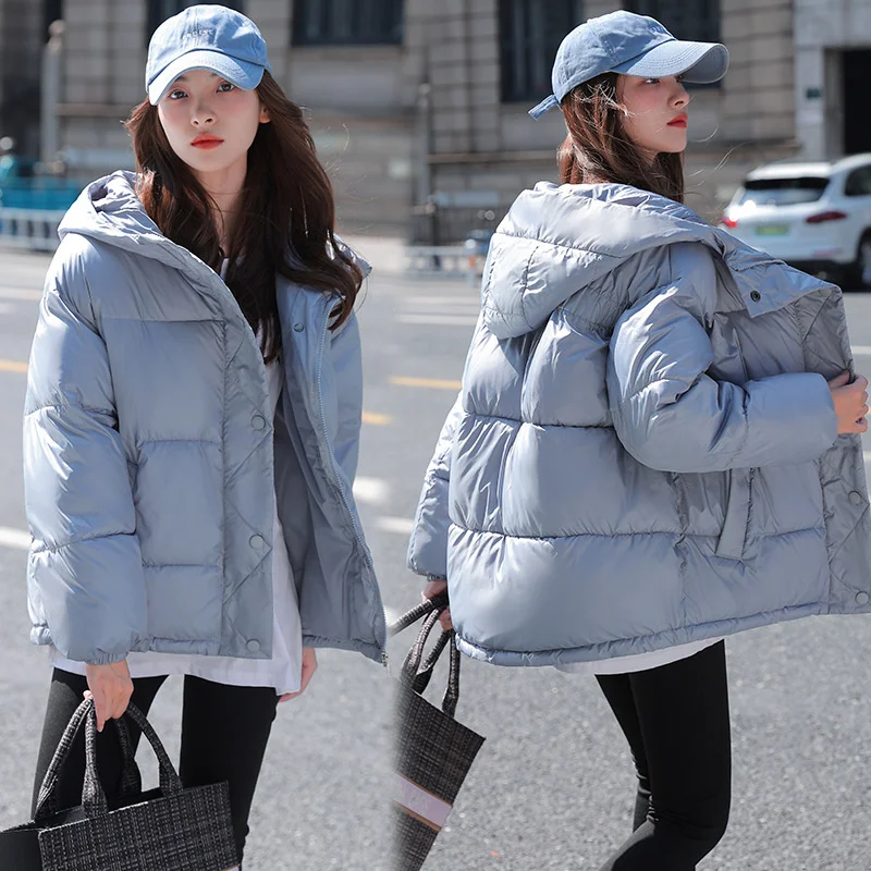 Women's Winter Jacket Coats Thick Down Cotton Padded Short Coat Female Fashion Loose Casual Hooded Parkas Woman Overcoat