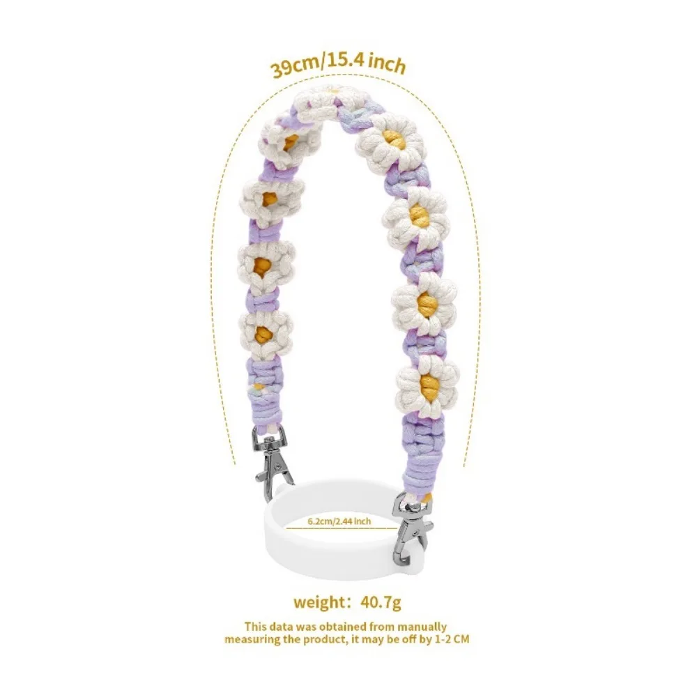 Переноска для напитков ручной работы в стиле макраме с регулируемым ремешком на