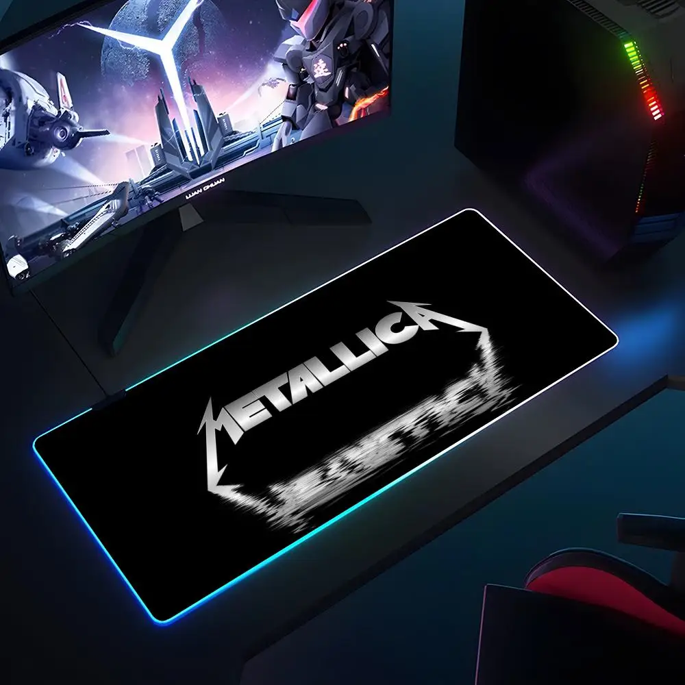M-metallica Mouse Pad RGB Luminous 900x400x3mm Mousepad Thickened Large Table Encrypted Anti Skid Super