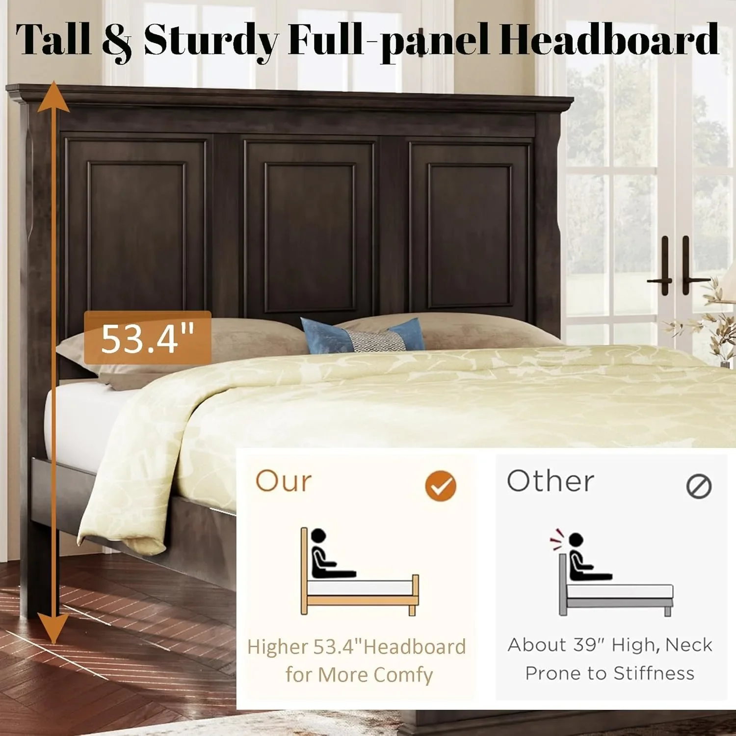 Кровать-платформа размера queen-size HABY каркас кровати из соснового дерева с