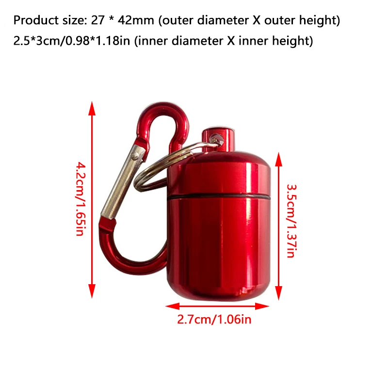 Брелок для ключей из алюминиевого сплава маленькая коробка таблеток чехол