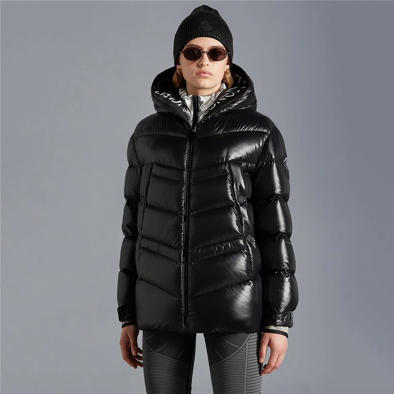 2022 winter new women's goose down hooded down jacket coat big brand high-quality solid color thickened warm casual light jacket