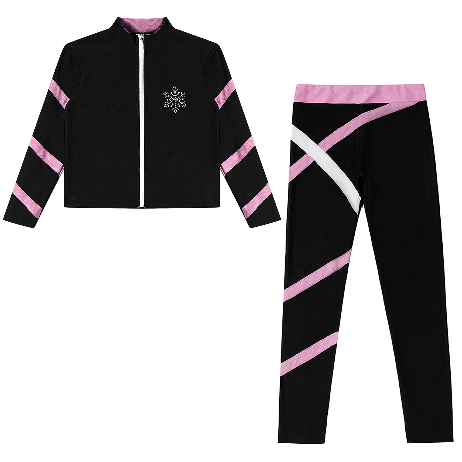 Детский гимнастический балетный костюм для девочек спортивный на молнии с