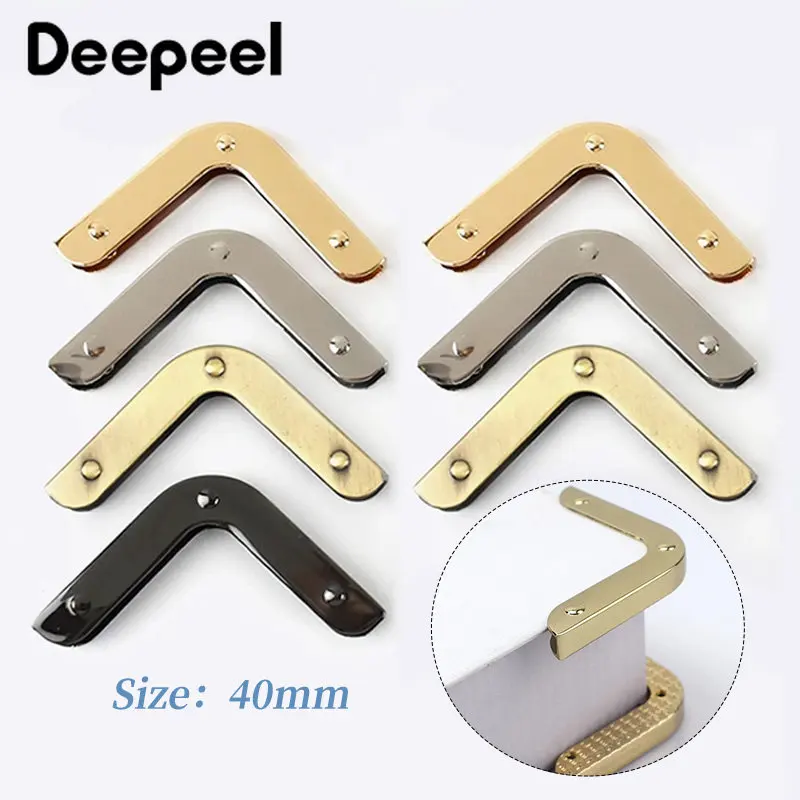 

4/10Pcs 40mm Metal Protector Corner Buckle Handbag Edge Sealing Clasp with Screw for Bag Menu Photo Decorative DIY Accessories