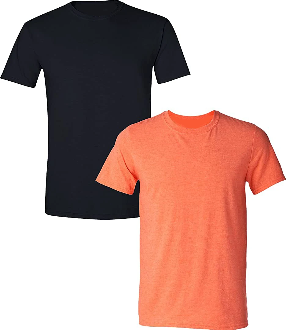 

T-Shirt O-Neck Black Orange Short Sleeve