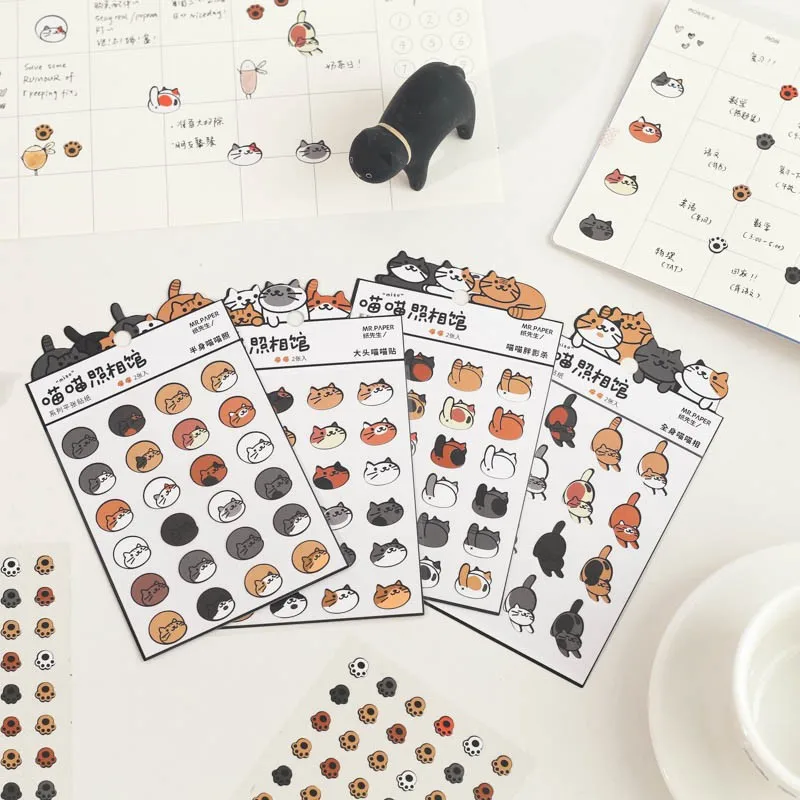 

2 Pcs Cute Scrapbooking Stickers Self Adhesive Kawaii Small Cat Baby Seals Animal Stickers Planner Stickers Set For Diary Album