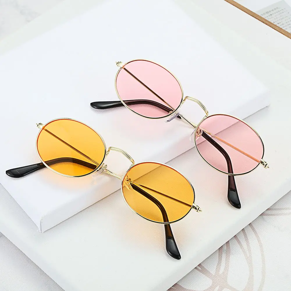 Oval Sunglasses Gold Silver Frame Retro Festival 400UV Gradient Mirror Glasses |