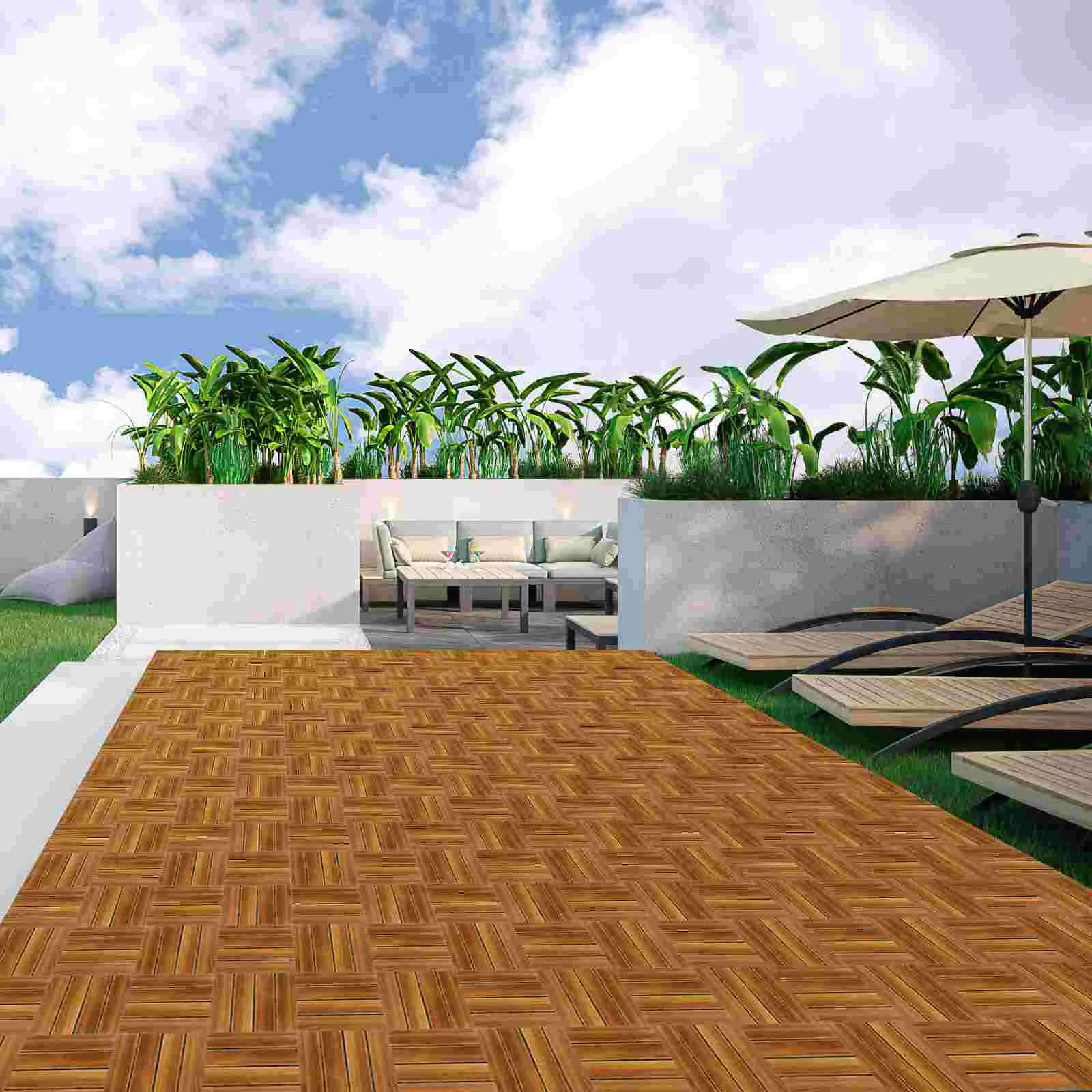 Деревянная напольная плитка для балкона блокирующий пол наружного патио