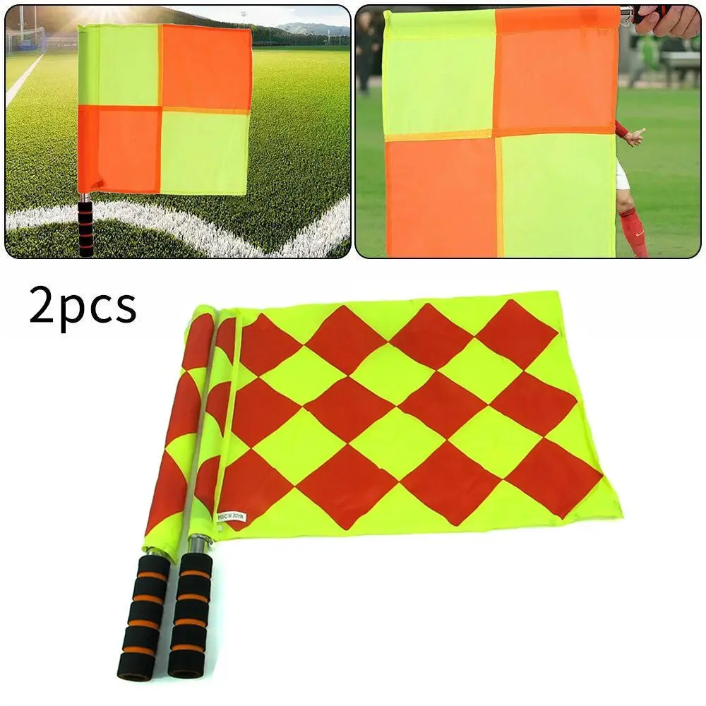 

2Pcs Sporting Goods Waterproof Non-slip Rugby Referee Flags Referee Supplies Signal Flag Football Training Flags