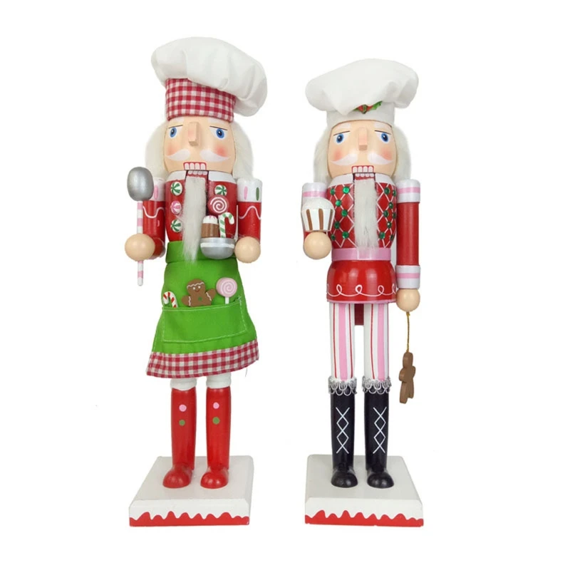 

L21C Christmas Wood Chef Nutcracker Soldier Ornament Crafts Decor Supplies