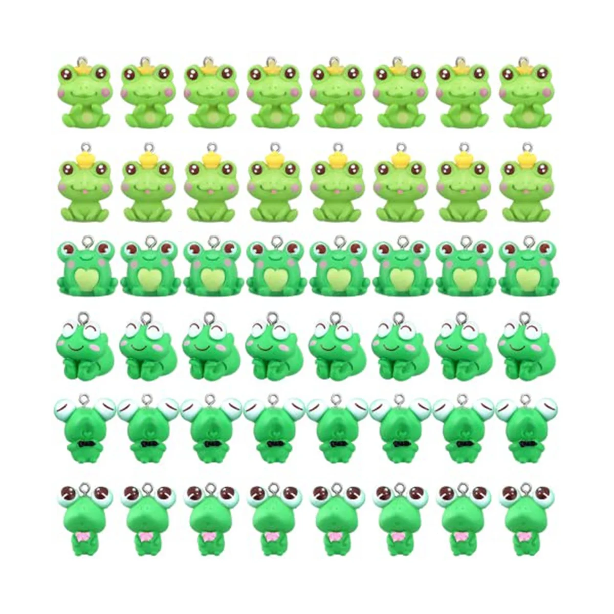 

48 PCS Frog Charms for Jewelry Making Bulk Cute Animal Pendants Green Frog Keychain Charms Small Jewelry Making Charms