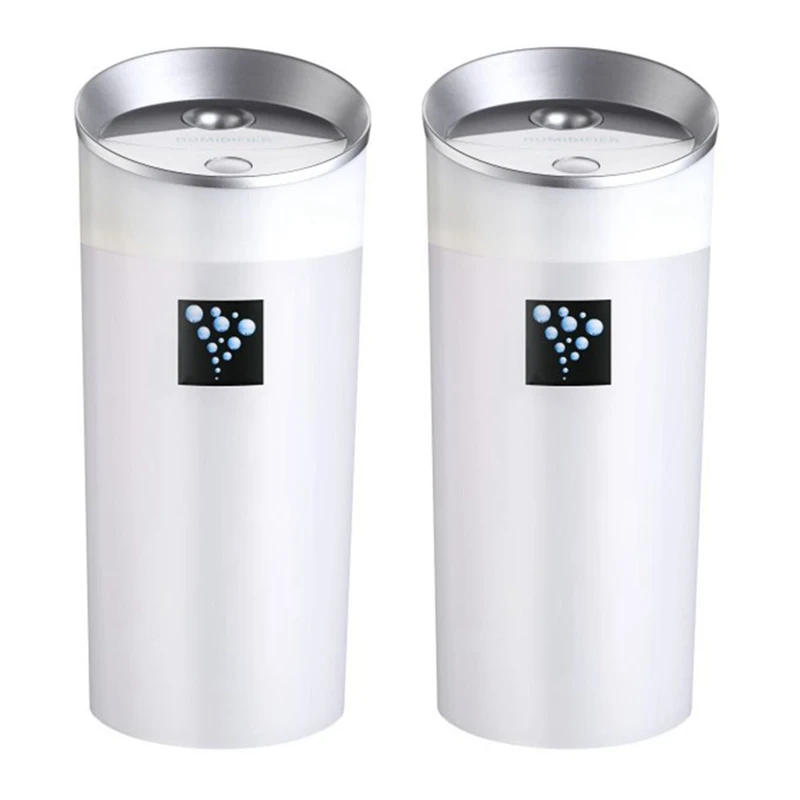 

2X 300ML Ultrasonic Humidifier USB Car Humidifier Mini Aroma Essential Oil Diffuser Aromatherapy Mist Maker White