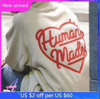 human made sweatshirts high quality snow mountain love embroidery polar fleece casual human made mens winter jacket