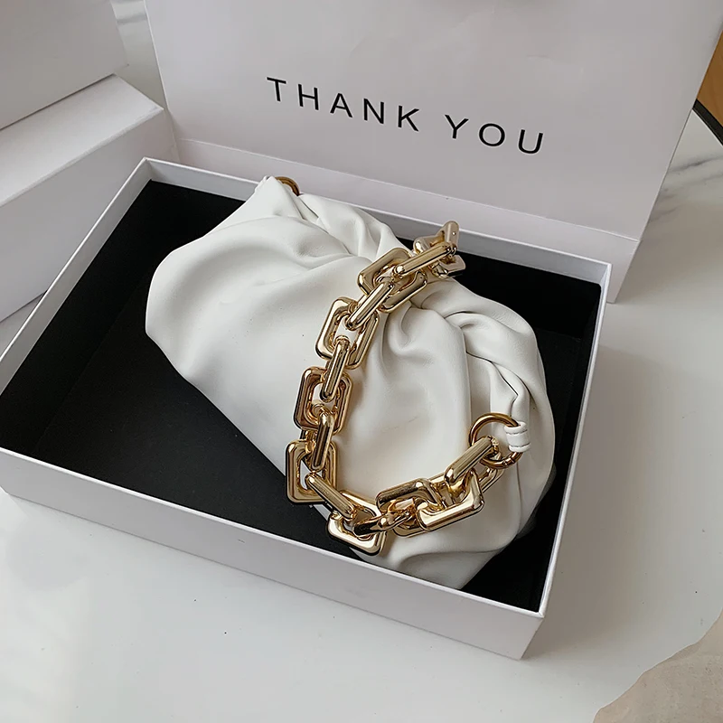

Women Cloud Shoulder Bag New Fashion Light Luxury Texture Chain Dumpling Bag Solid Color Simple All-Match Lady Underarm Handbag