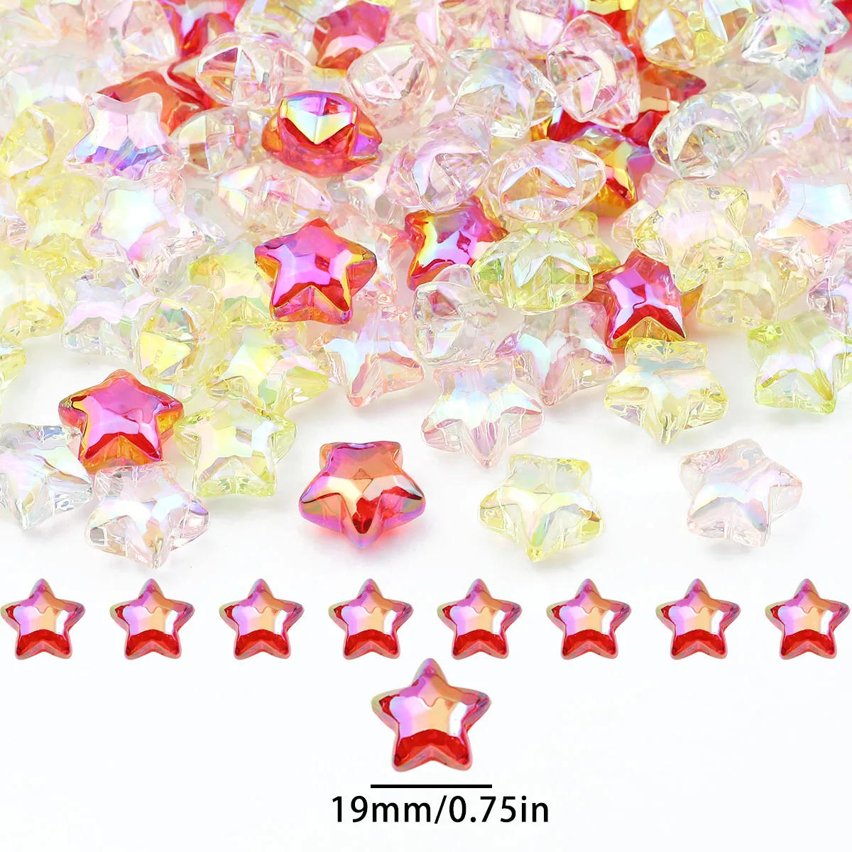 19 мм красочные пентаграммы акриловые звезды свободные бусины для ювелирных