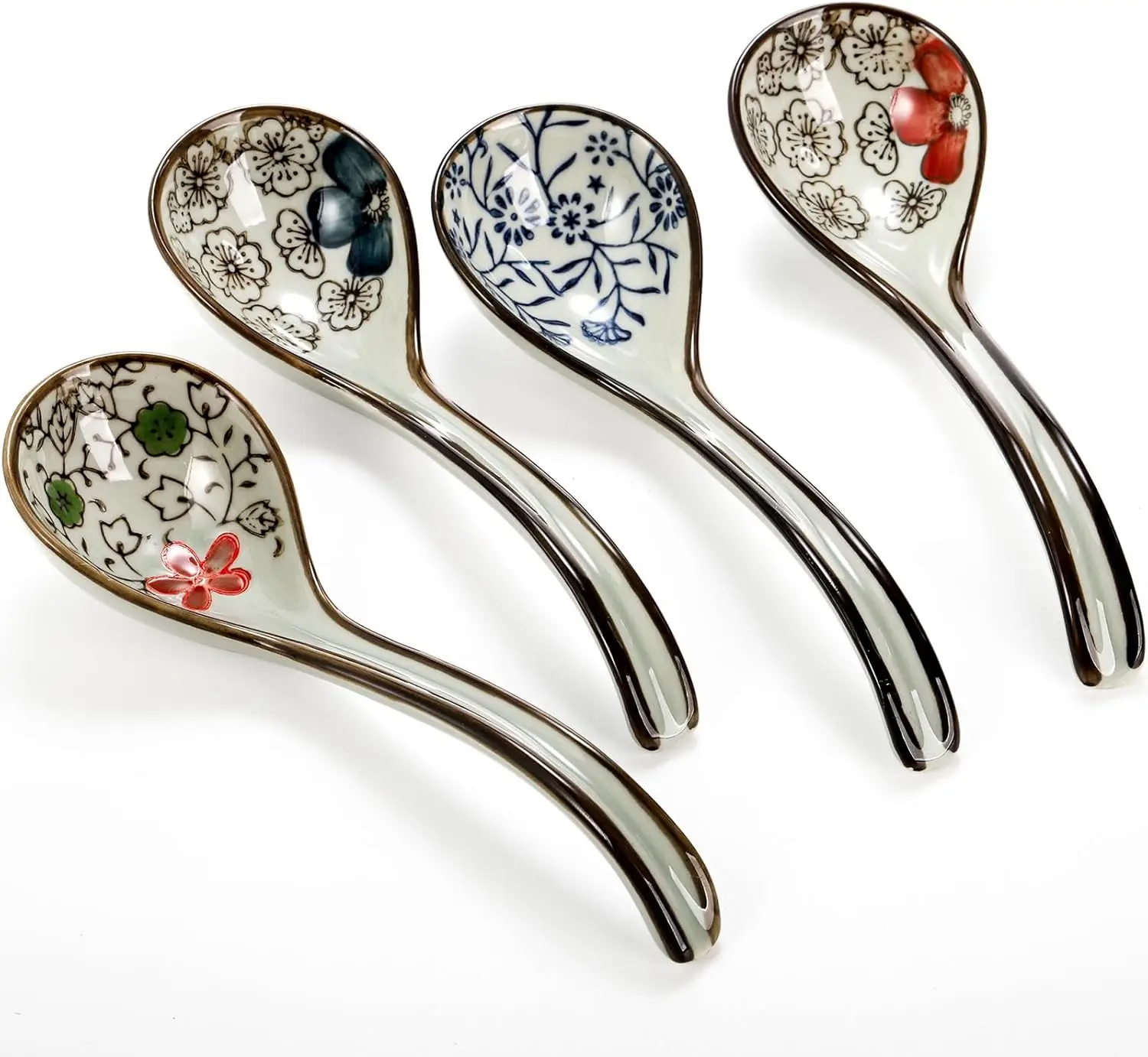 8 шт. азиатские керамические ложки для супа японская ложка рамэна с длинной