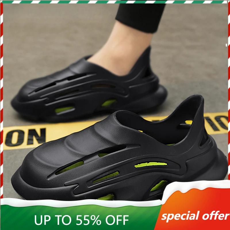 

Mens Fashion Summer Sandals Ultra Soft EVA Clogs for Men Breathable Garden Shoes Wading Beach Shoes Comfortable Walking Shoes