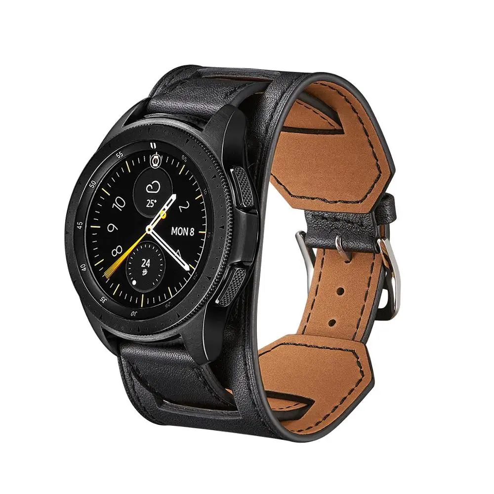 Ремешок из натуральной кожи для Samsung Galaxy Watch 4 classic active 2 Gear S3 Браслет-манжета huawei watch